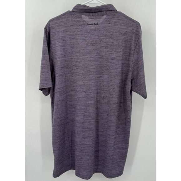 Travis Mathew Polo Purple Striped Men’s Sz L Shirt Embroidered - Picture 6 of 6
